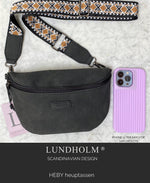 Lundholm Heby heuptas zwart dames — zijaanzicht crossbody