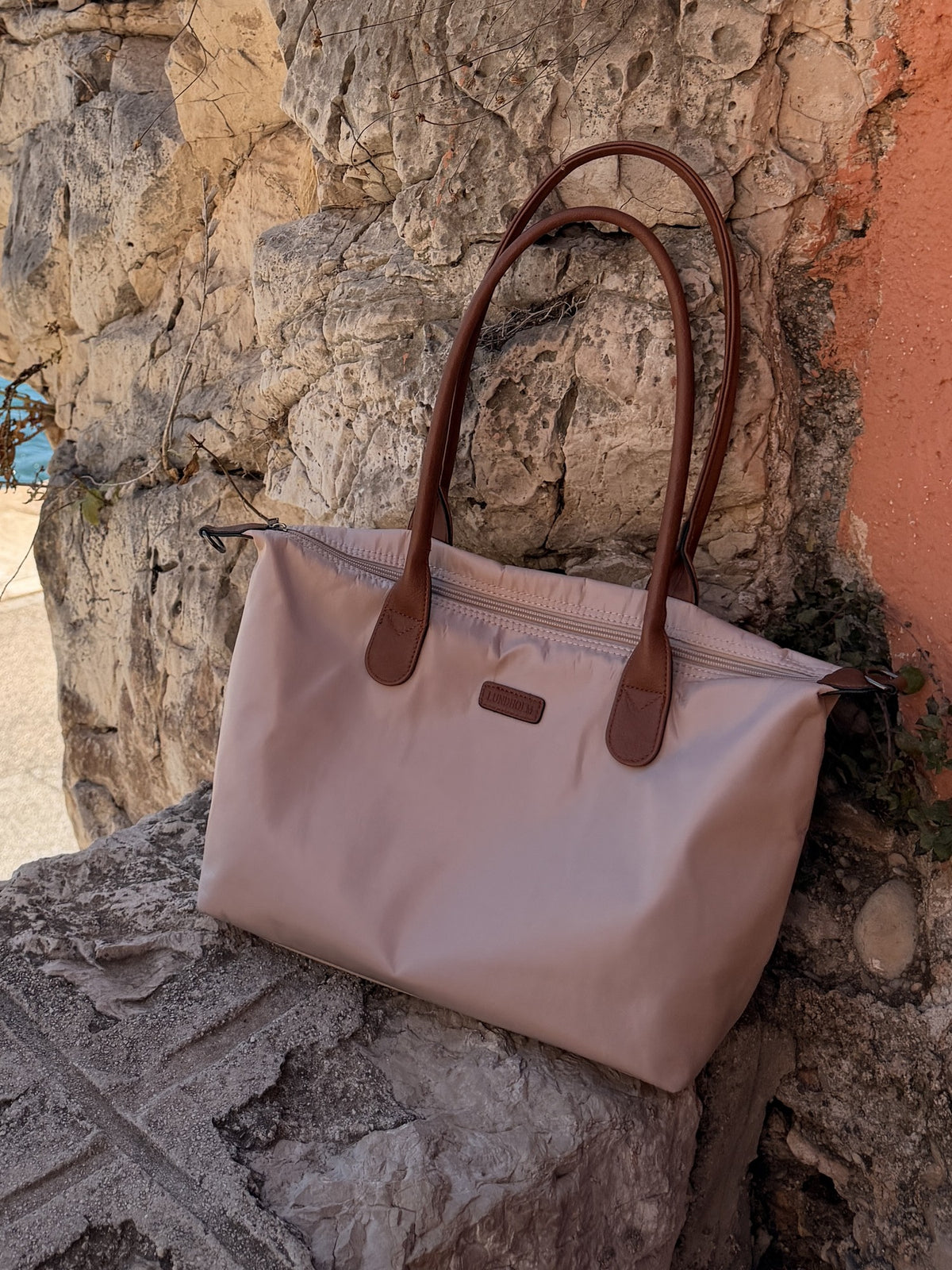 Lundholm Danviken – Shopper met Rits en 5 Vakken – Beige Champagne – foto 2