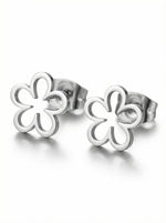 Lundholm Florianne oorknopjes dames zilverkleurig bloem - premium stainless steel - elegante bloem oorbellen - Florianne Serie - Scandinavisch design sieraad cadeau voor vrouw moederdag