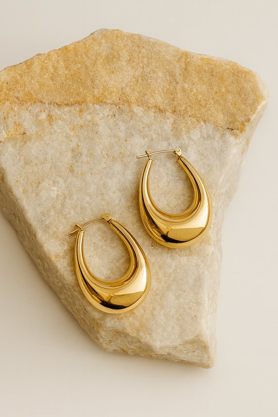 Luxe Chunky Goudkleurige Oorbellen Dames Statement - Waterproof & Hypoallergeen