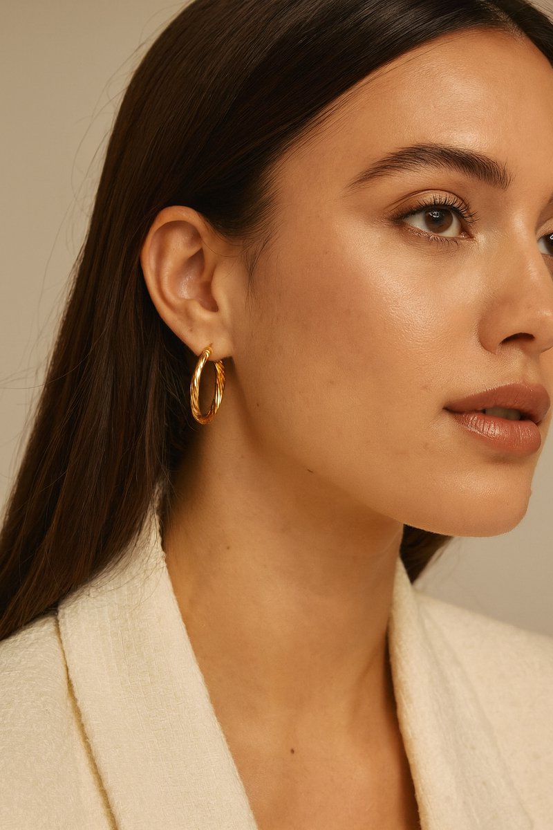 Luxe Minimalistische Oorbellen Goudkleurig Verguld Premium Stainless Steel Allergievrij, Water resistant - Gouden Oorringen