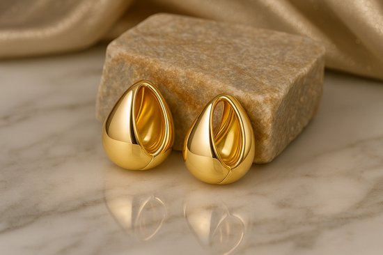 Luxe Oorbellen Dames Goudkleurig – Premium Stainless Steel – Verguld – Chunky Oorringen