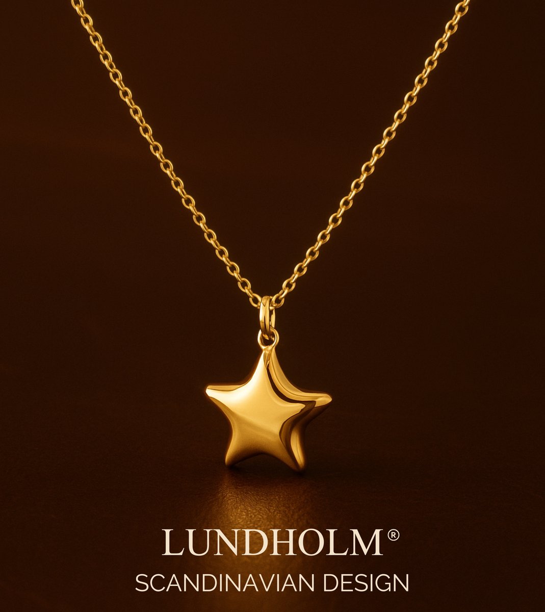 Lundholm Luxe Zwangerschapsketting Ster – Premium Stainless Steel Gold Plated – Bola Ketting met Rustgevend Geluid – 80 cm + 7 cm Verstelbaar – Waterproof & Hypoallergeen – Inclusief Luxe Geschenkverpakking - Babyshower Cadeau Tip