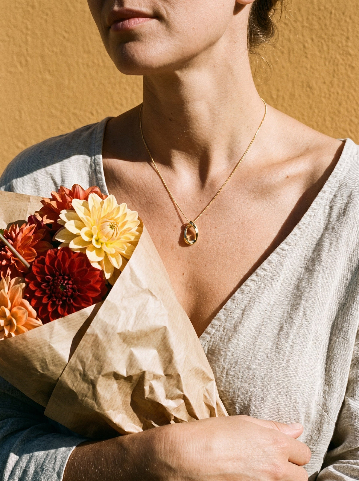 Malin – Ketting met Ronde Hanger – Goudkleurig