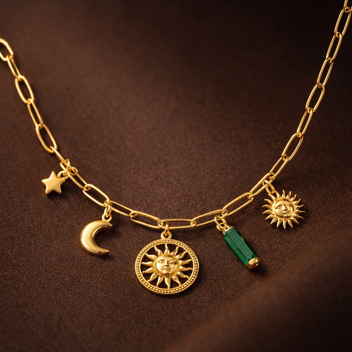 Lundholm Ketting Dames Bedels Goud kleurig – Premium Stainless Steel Jewellery Gold Plated – Bedelketting / Charm Ketting (39 cm + verlengstuk) My Tovi Ketting – Luxe Geschenkverpakking – Cadeau voor Haar