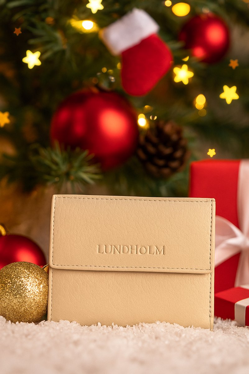 Lundholm Leren Dames Portemonnee – Beige – Byske Serie – Klein, Elegant & RFID-Beschermd – 9 Pasjes, Kleingeld & Briefgeld – Premium Rundleer – Scandinavisch Design