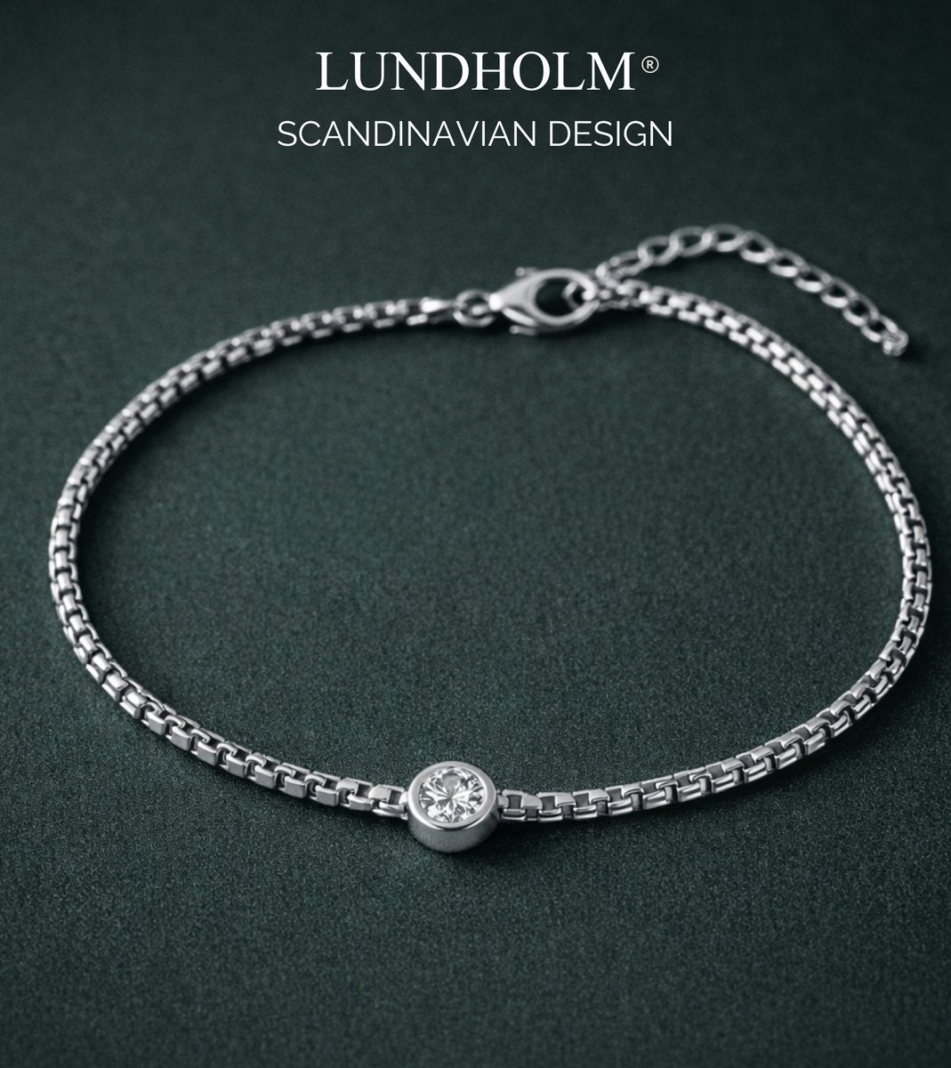 Lundholm Luxe Premium Stainless Steel Jewellery Armband Dames Minimalistisch met Zirkonia - Vrouwen Cadeautjes tip My Anah Serie - Scandinavisch Design