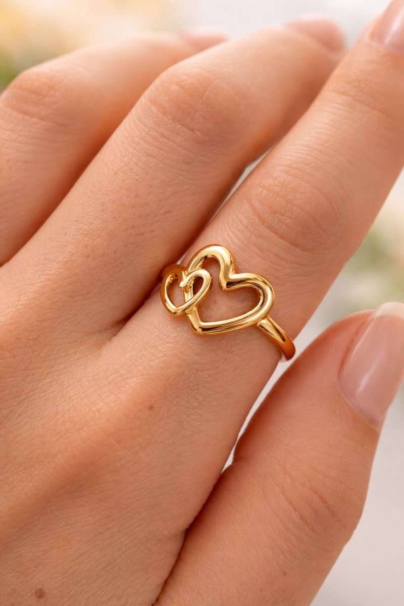 Lundholm Luxe Ring Dames Statement - Premium Stainless Steel - Verstelbare Ring Nybro serie