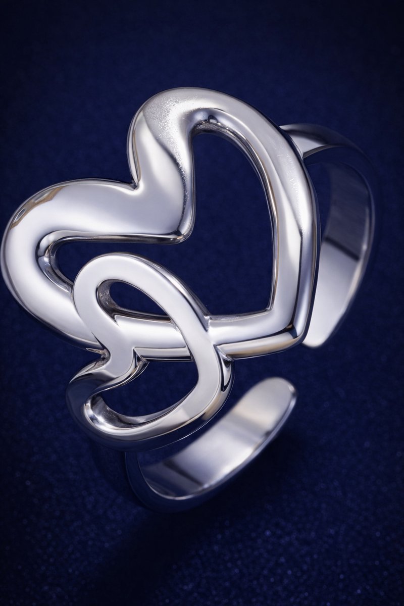 Lundholm Luxe Ring Dames Statement - Premium Stainless Steel - Verstelbare Ring Nybro serie