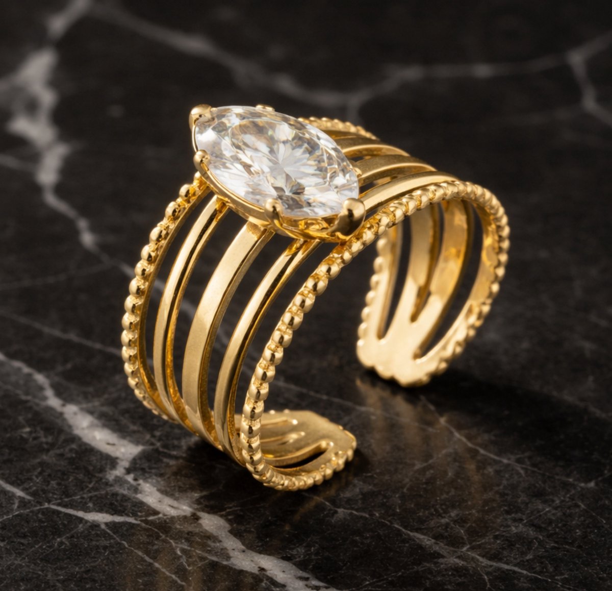 Dina - Ring - Stainless Steel - Verstelbaar