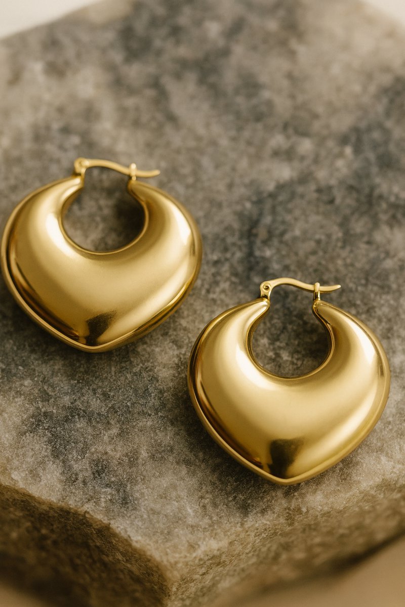 Lundholm Oorringen Dames Grote oorringen goud – Premium Stainless Steel Gold Plated – Grote Oorbellen Goud kleurige Hoops Ø 3,5 cm – Svala Serie – Waterproof & Hypoallergeen – Inclusief Luxe Geschenkverpakking