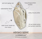 Lundholm Rugzak Dames beige - Abisko Serie waterdichte laptoptas 15.6 inch met 24L volume, cabin-proof handbagage rugzak Scandinavisch design