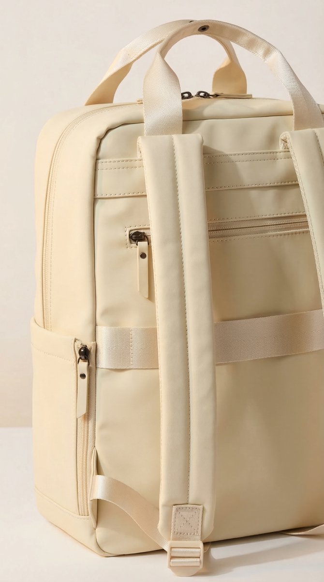 Lundholm Rugzak Dames beige - Abisko Serie waterdichte laptoptas 15.6 inch met 24L volume, cabin-proof handbagage rugzak Scandinavisch design