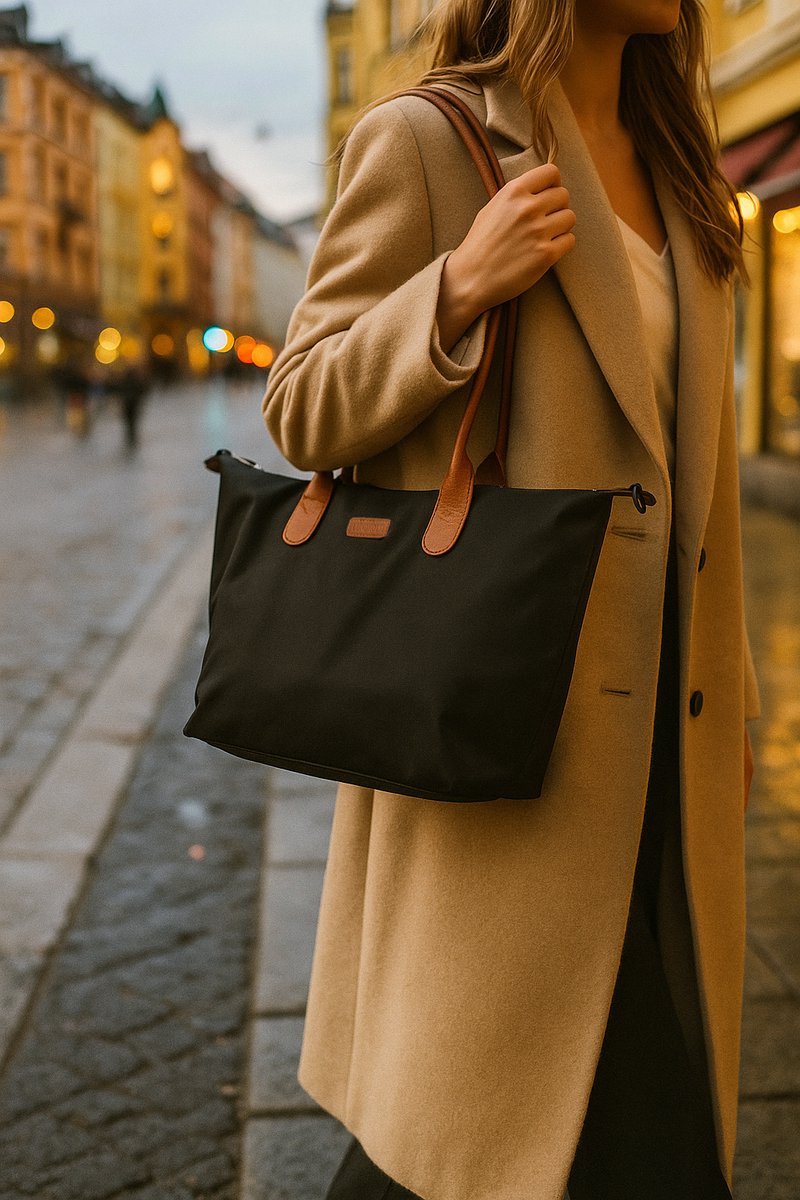 Shopper Dames Handtas dames Tote Bag Zwart - Shopper dames met rits - Danviken Serie - Zwart