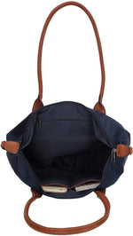 Lundholm Shopper Dames donkerblauwe tote bag - Danviken Serie - Scandinavisch design handtas met rits voor vrouwen