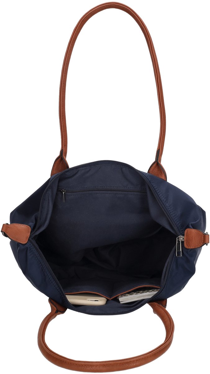 Lundholm Shopper Dames donkerblauwe tote bag - Danviken Serie - Scandinavisch design handtas met rits voor vrouwen