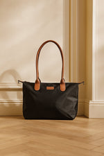 Lundholm Shopper Dames zwarte tote bag - Danviken Serie - Scandinavisch design handtas met rits voor vrouwen