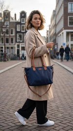 Lundholm Shopper Dames zwarte tote bag - Danviken Serie - Scandinavisch design handtas met rits voor vrouwen