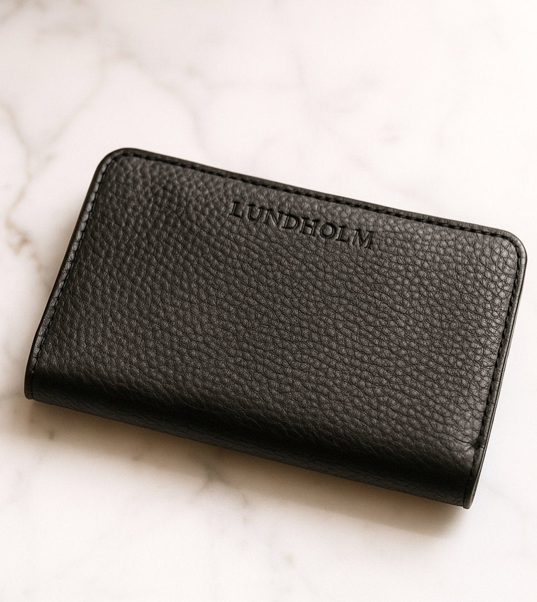 Lundholm portemonnee dames zwart klein - Leren portefeuille dames - vrouwen cadeautjes ritsportemonnee | Scandinavisch design | RFID Safe - Zwart