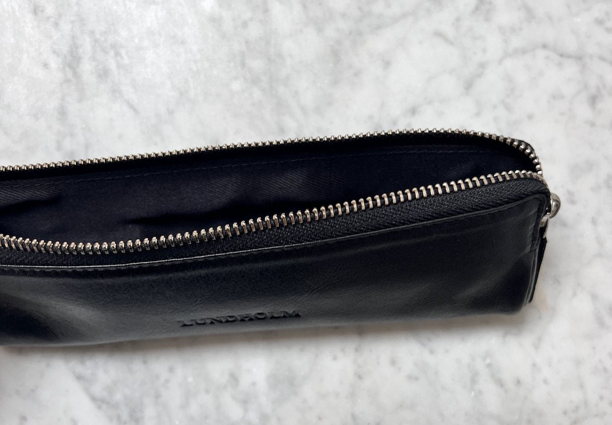 Lundholm leren etui pennenetui leer zwart - pennenzak volwassenen deluxe - cadeau voor vrouw - vrouwen cadeautjes | Scandinavisch design - Lundholm Arvika serie etuis