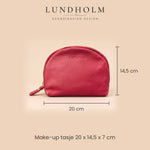 Afmetingen Lundholm make-up tasje rood: 20 x 14,5 x 7 cm