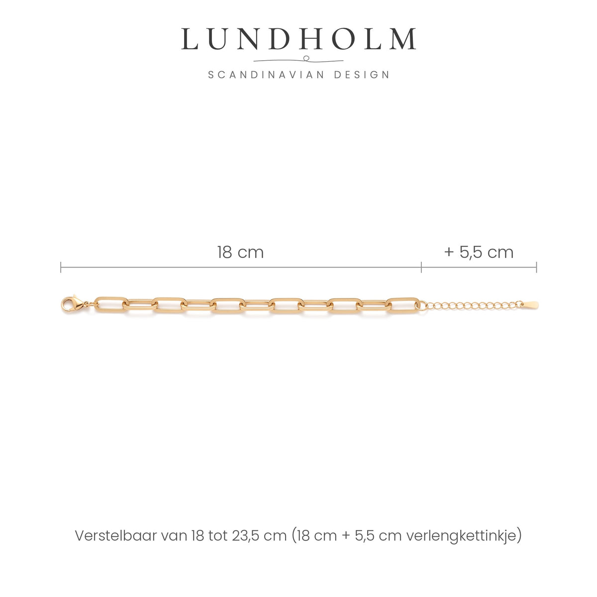 Maat Lundholm Elaine armband: 18 cm + 5,5 cm verlengkettinkje