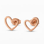Lundholm Alma kleine hartjes oorknopjes roségoudkleurig, premium stainless steel