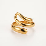 Lundholm Amada ring dames goudkleurig premium stainless steel gold PVD plated verstelbaar