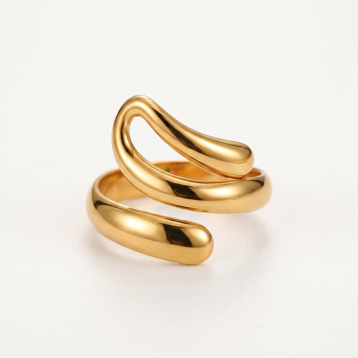 Lundholm Amada ring dames goudkleurig premium stainless steel gold PVD plated verstelbaar