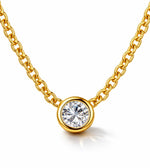 Lundholm Anah ketting goudkleurig met zirkonia hanger, premium stainless steel, waterproof en hypoallergeen