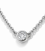 Lundholm Anah ketting zilverkleurig met zirkonia hanger, premium stainless steel, waterproof en hypoallergeen