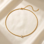 Lundholm Anah ketting met zirkonia steen goudkleurig – foto 2