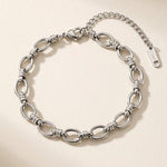 Lundholm Ellen schakelarmband zilver close-up — premium stainless steel verstelbare damesarmband Scandinavisch design