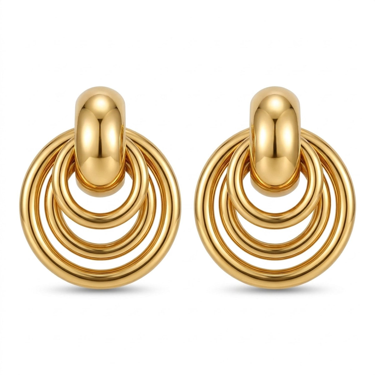 Lundholm Aura gouden oorbellen met ringen