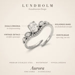 Lundholm Aurora ring zilver – verstelbaar, waterproof en hypoallergeen, vintage details