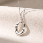 Lundholm Ava zilveren lange ketting met organische ronde hanger