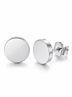 Lundholm Axel – Platte Ronde Heren Oorknopjes 8 mm – Zilver