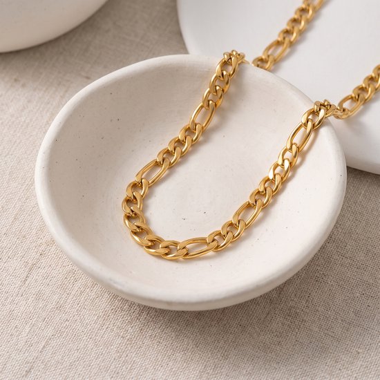 Lundholm Beau gouden schakelketting dames verstelbaar 40 cm cadeau vrouw