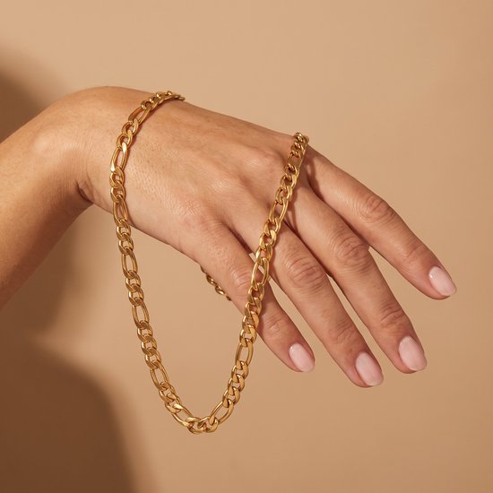 Lundholm Beau ketting dames goud schakel detail scandinavisch design