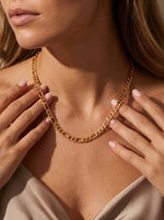 Lundholm Beau schakelketting dames goudkleurig stainless steel damesketting