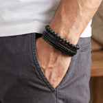 Lundholm Björn armband heren zwart magnetische sluiting