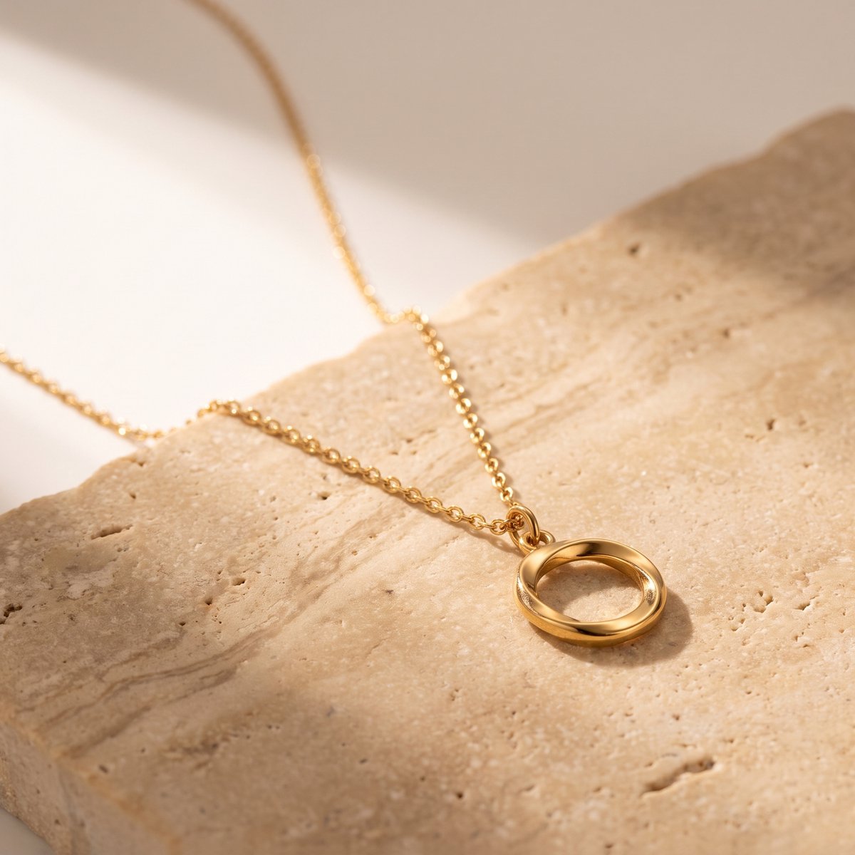 Lundholm Bo minimalistische ketting goudkleurig, 38 + 7 cm verlengstuk