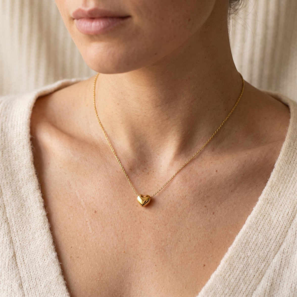 Lundholm Cherie ketting dames goudkleurig met bol hartje