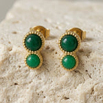 Lundholm Cornelia oorstekers met groene steentjes