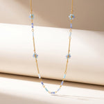 Lundholm Dahlia lange ketting met blauwe kralen