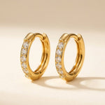 Lundholm Delia huggie oorringen 11 mm met zirkonia goudkleurig