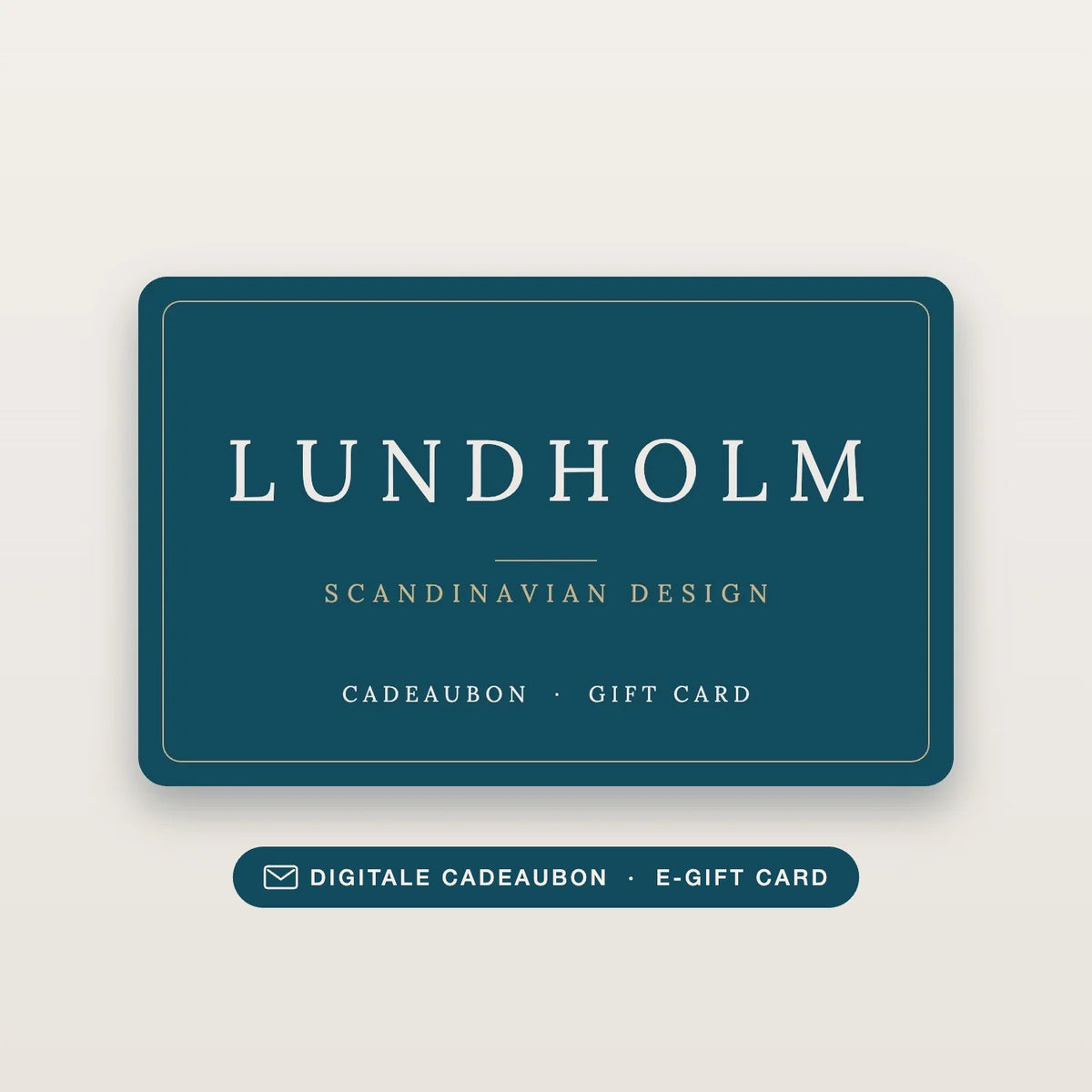 Lundholm digitale cadeaubon (e-gift card), per e-mail te versturen, donkerblauw met goudkleurige rand