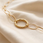 Lundholm Eden ketting detail gehamerde ovale schakel
