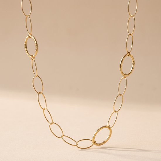 Lundholm Eden lange schakelketting met ovale schakels goudkleurig