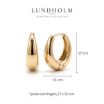 Lundholm Edith oorringen formaat 1,7 x 1,5 cm – Goudkleurig